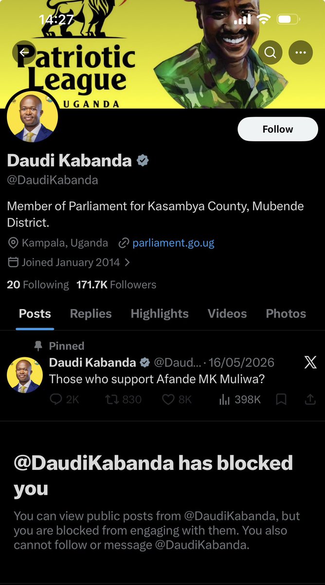 DrTumusingize's tweet photo. What have I ever done to @DaudiKabanda ?, he is an MP who’s at the right hand of the supreme leader and I’m just a nobody. https://t.co/hEeVDUKCQF