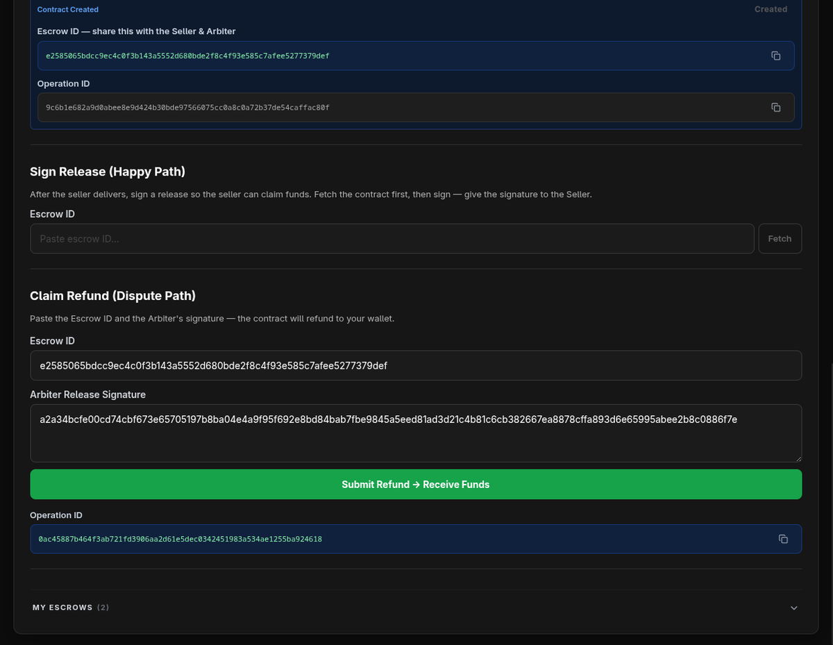 Harsh_dev098's tweet photo. If a dispute occurs:
👉 Funds remain locked
👉 Evidence is reviewed off-chain
👉 The designated arbiter decides the outcome
👉 The federation verifies the arbiter's signature and enforces the result

The federation enforces the contract but never knows the participants identities https://t.co/BhvziGQ7YS