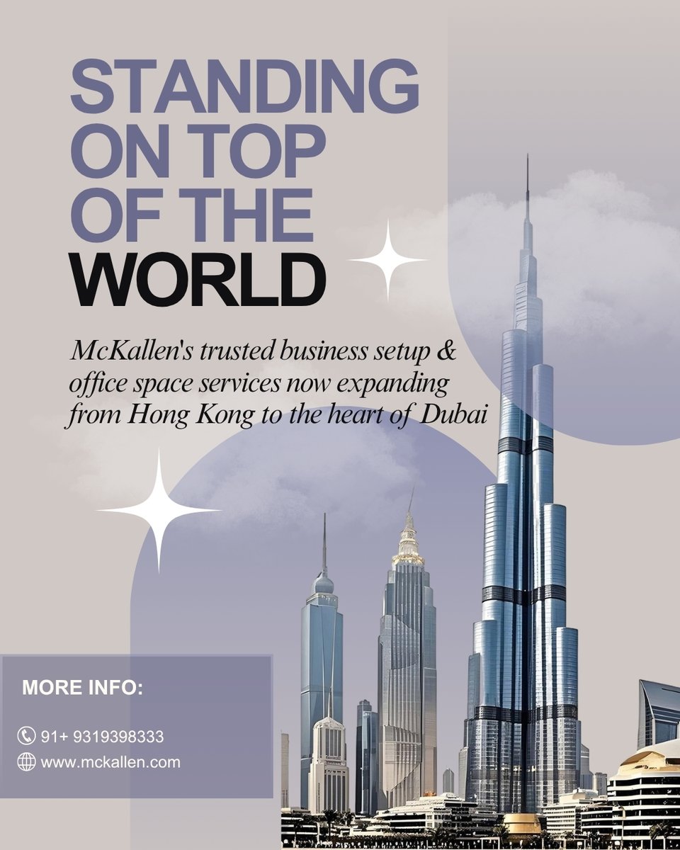 MckAllen_'s tweet photo. 🇦🇪 Big news — McKallen is now in Dubai!
From Hong Kong to the heart of Dubai, we're bringing trusted business setup &amp; office space solutions to the Middle East.

🌍 Global presence
🏢 Premium offices in Business Bay
📈 Your gateway to the Middle East

📞 +91 9319398333

#Dubai https://t.co/Y8nQrRnidy