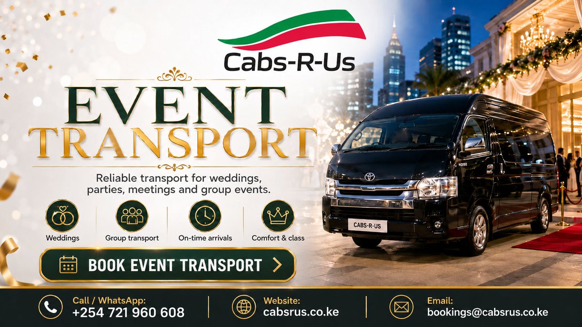 CabsRUsLtd's tweet photo. Reliable transport for weddings, parties, meetings and group events. #events #cabsrus #hireske #mwathiscomplex #cabs #taxi #vanhire https://t.co/xCt8hmApNe
