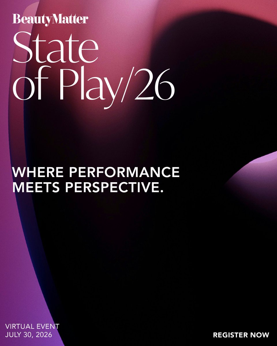 BeautyMatter's tweet photo. ⭐ Where we are. Where we are going.

Join BeautyMatter for State of Play, a mid-year deep dive into the trends, market dynamics, and signals shaping the future of beauty and wellness. 

📍July 30, 2026
✨ Free for BeautyMatter Members

Register: https://t.co/M0FV8dXai1 https://t.co/w5J9kzCx7O