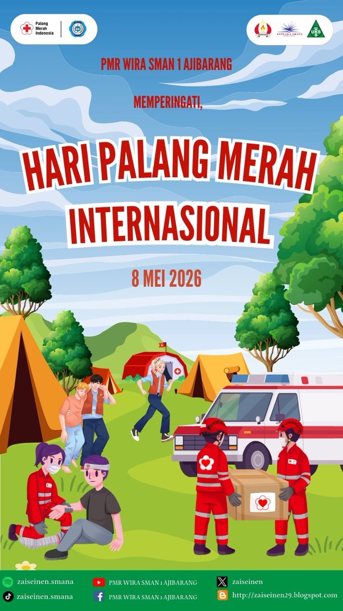zaiseinen's tweet photo. [MEMPERINGATI HARI PALANG MERAH INTERNASIONAL]
.
.
"Keberanian bukan hanya tentang melawan rasa takut, tapi tentang hadir bagi sesama di saat tersulit."
​Selamat Hari Palang Merah Internasional!
.
.
#smanaajb
#zaiseinen.smana
#pustaka_smana
#ukssmana https://t.co/41AZyV3ZoO