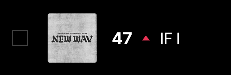 teuverschart's tweet photo. TREASURE "IF I" is currently #47 (+14) on Vibe Domestic Chart. (10PM KST)

#TREASURE #트레저 #トレジャー
@treasuremembers https://t.co/0zAKZhwNFk