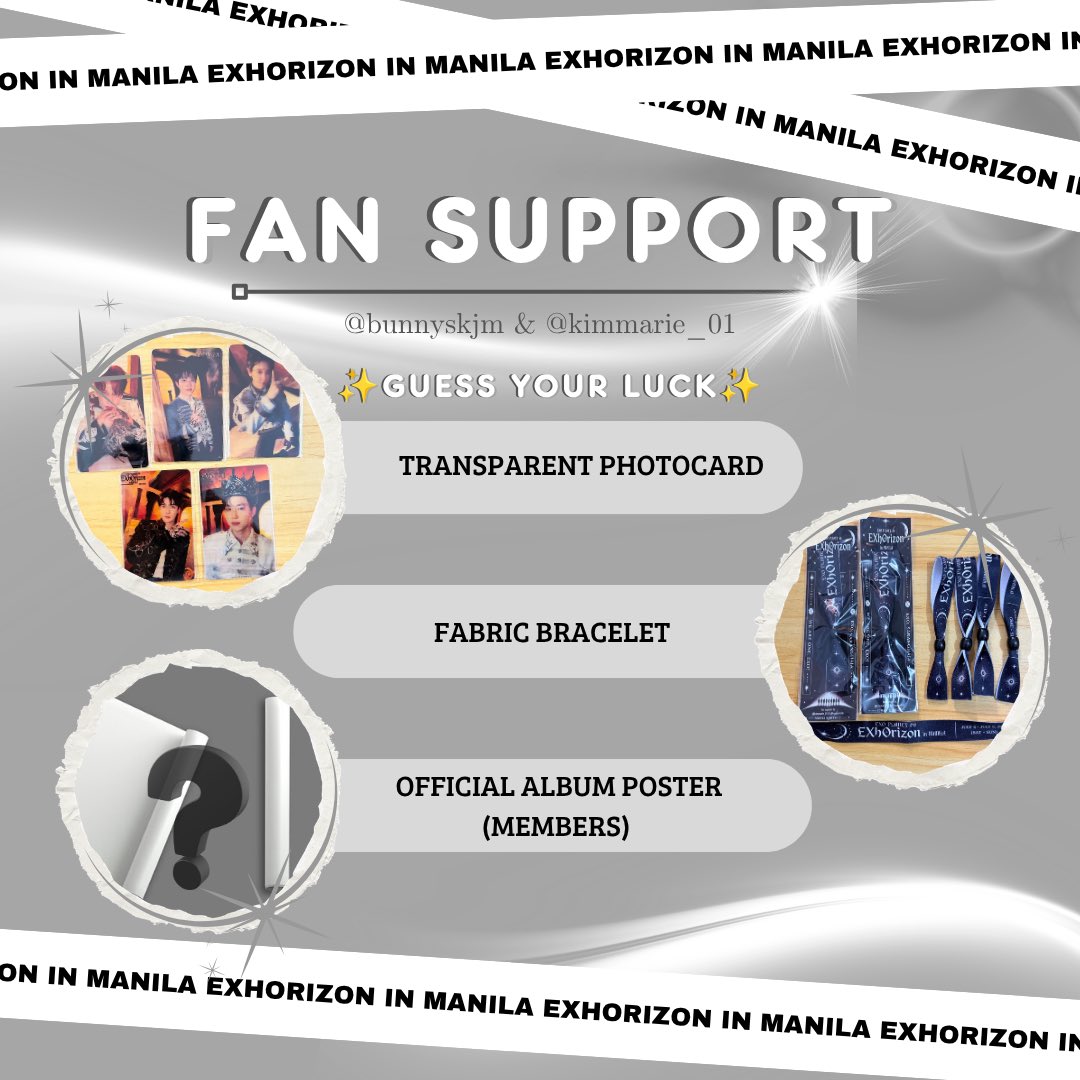 bunnyskjm's tweet photo. EXhOrizon in Manila Fan Support
by @Kimmarie_01 &amp; @bunnyskjm
🗓 July 4, 2026 | 4:00 PM

Will you get a Transparent Photocard, Fabric Bracelet, or Random Official Poster?

🩶1:1
🩶LIMITED QUANTITY
🩶LIKE &amp; RT

See you, everyone! 🤍🥰
#EXhOrizonInManila #exo @weareoneEXO https://t.co/y2S5lDWC5R