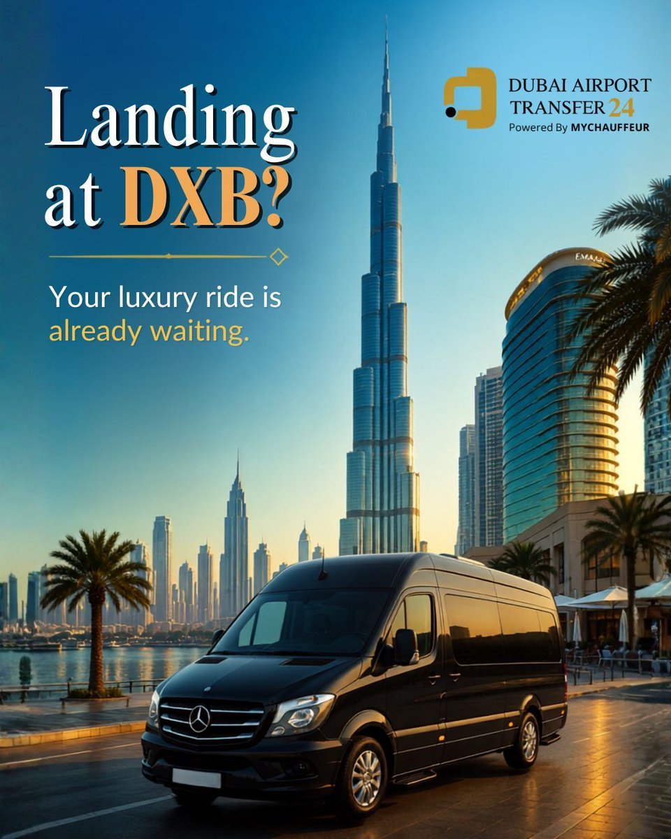 DubaiTransfer's tweet photo. Landing at DXB? 🤔
Your luxury ride is already waiting. ✈️🇦🇪

Skip the airport lines and step straight into premium comfort.

#dubaiairporttransfer #dubaichauffeurservice #Dubailimousine #DubaiTripAdvisory #DubaiEvents https://t.co/R3mH5KwRRO