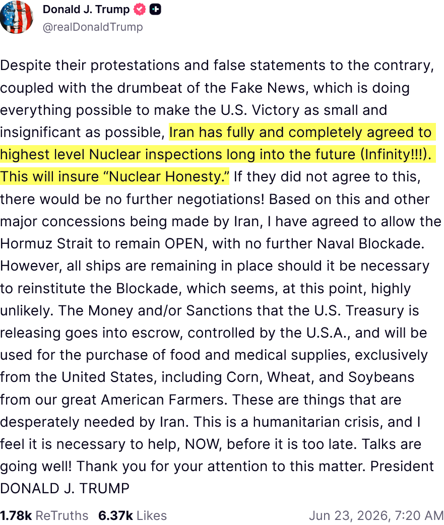 MikeZigi's tweet photo. This was the centerpiece of Obama's Iran deal

Trump abandoned the deal in 2018

He has spent a decade criticizing it

Now it's a point of pride https://t.co/VHfQkirHQ8