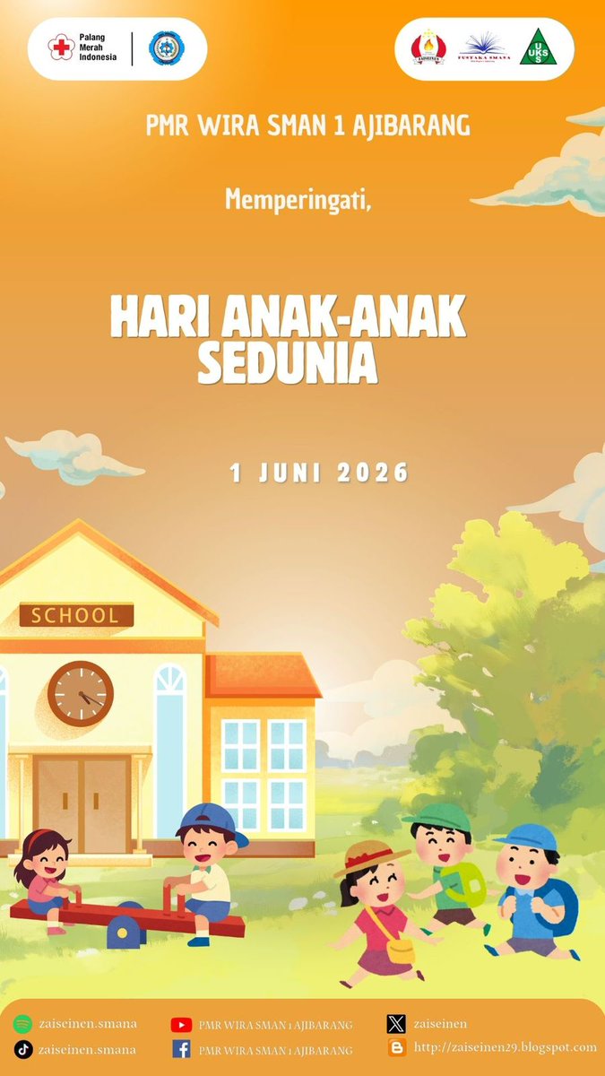 zaiseinen's tweet photo. [ MEMPERINGATI HARI ANAK-ANAK SEDUNIA ]
.
.
“Hari Anak Sedunia mengingatkan kita bahwa mereka berhak tumbuh, bahagia, dan penuh kasih sayang untuk meraih cita-citanya.”

Selamat Hari Anak-anak Sedunia!
.
.
#smanaajb
#zaiseinen.smana
#pustaka_smana
#ukssmana https://t.co/APh0YkqDWD