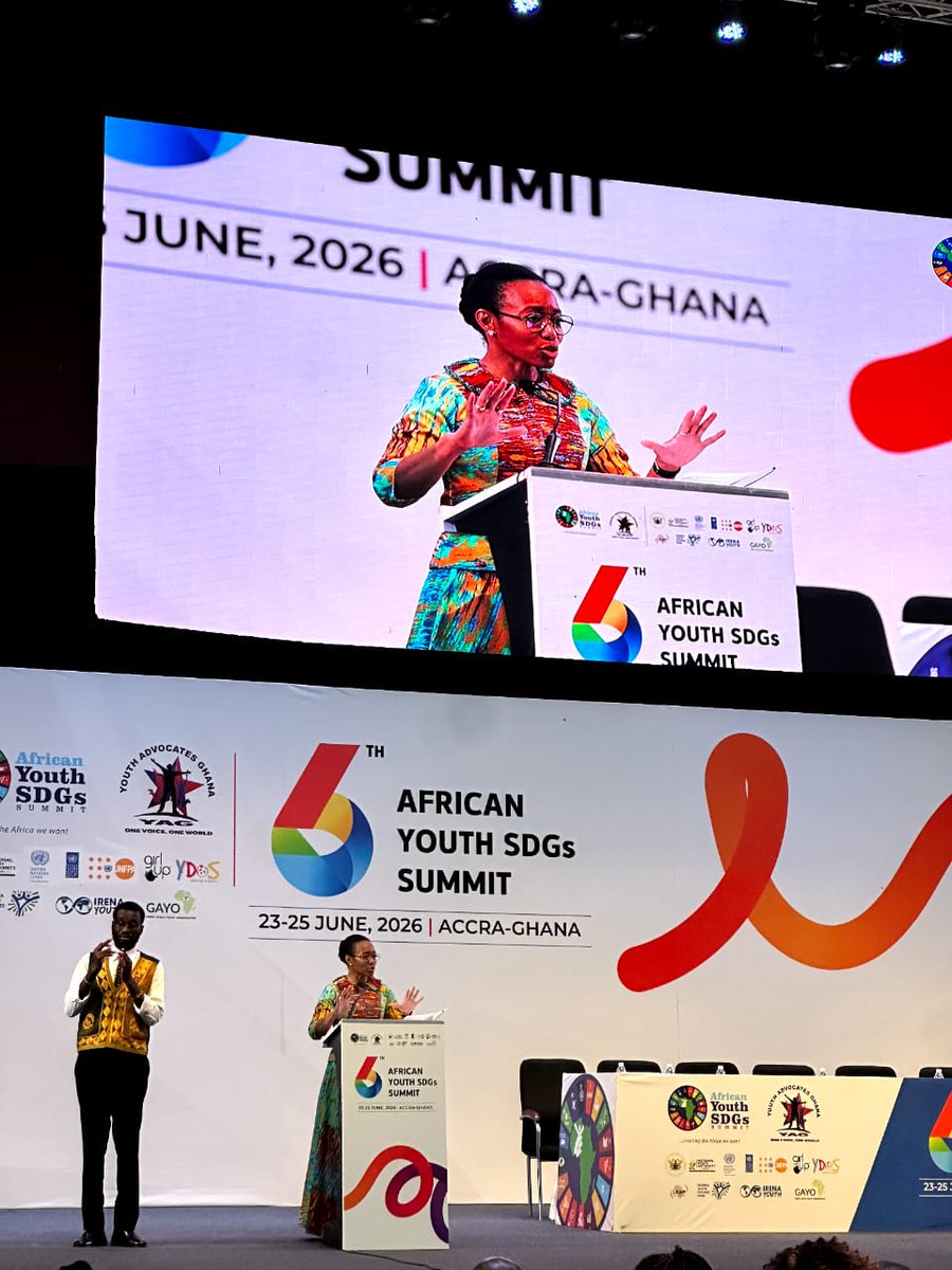 UNinGhana's tweet photo. 📢Reimagining Africa through Youth-Driven Solutions is the theme of this year’s African Youth SDGs Summit, bringing together young people and partners, including the #UNinGhana, to co-create bold solutions for the Africa we want.
#AYSDGs2026 #SDGs #AfricanYouth
@YagGhana https://t.co/MSqtPKHhRn