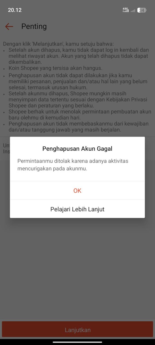 baebaelax's tweet photo. @ShopeeID min ini kenapa gak bisa hapus akun ya https://t.co/ZHrGAXrhTm