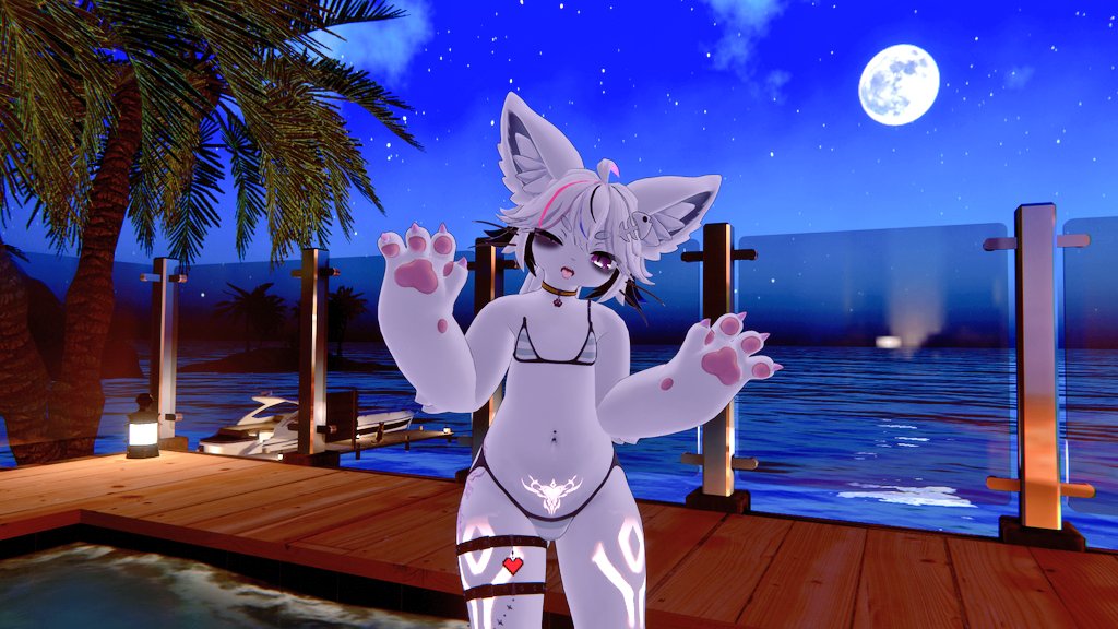 foxyF777's tweet photo. Pool Night  >w<
#chalo #vr #pool #kemono #cuteㅤㅤㅤ https://t.co/WypDu34Fe1