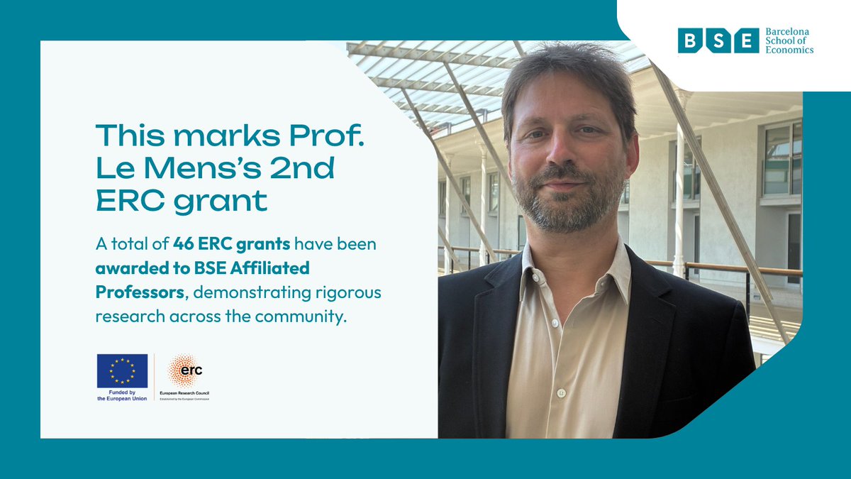 bse_barcelona's tweet photo. Congratulations to BSE Professor Gaël Le Mens on receiving an @ERC_Research Advanced Grant.
His new project will investigate how AI assistants such as ChatGPT, Gemini and Claude shape trust, belief formation and critical thinking.
https://t.co/DWcIvLVF35
#BSE #Research #ERCAdG https://t.co/McZmB6Dz6S