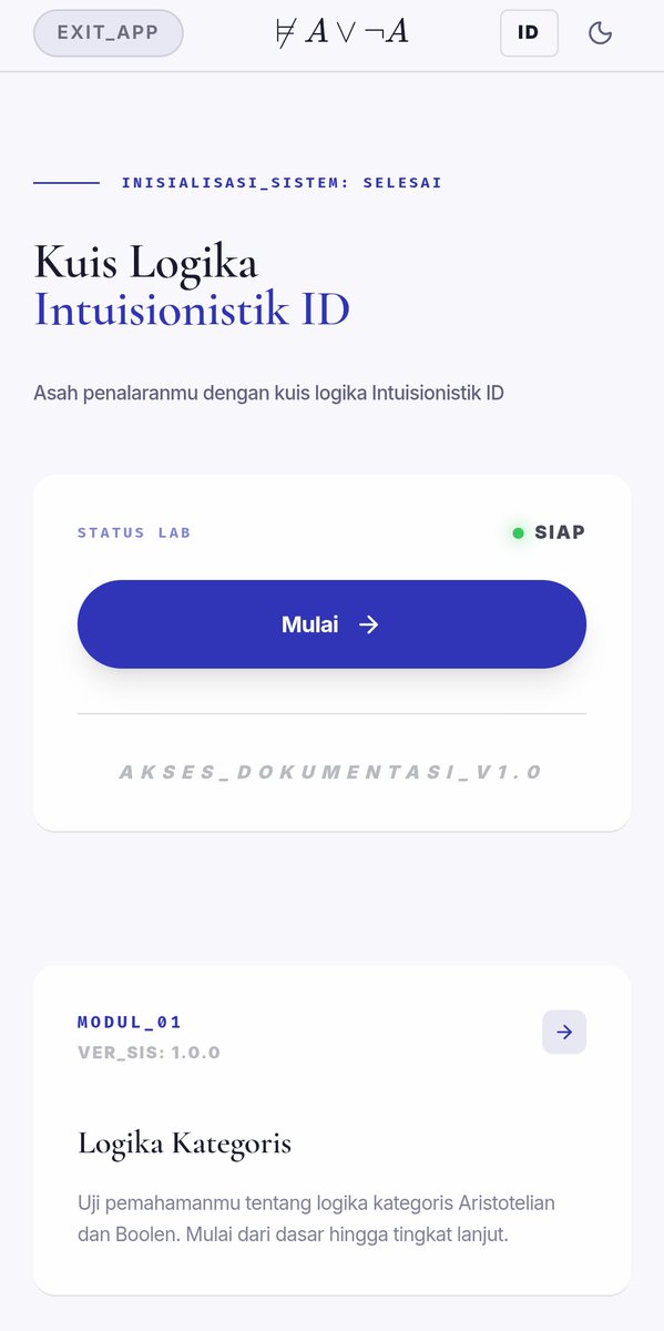 intuisionistik's tweet photo. Hello guys! Intuisionistik ID sekarang sudah punya website lho! 😃 Dan juga yg ditunggu-tunggu: KUIS LOGIKA INTUISIONISTIK ID! 😍 Yuk bisa di cek di website Intuisionistik ID di link berikut: https://t.co/G0NrUEZZRj