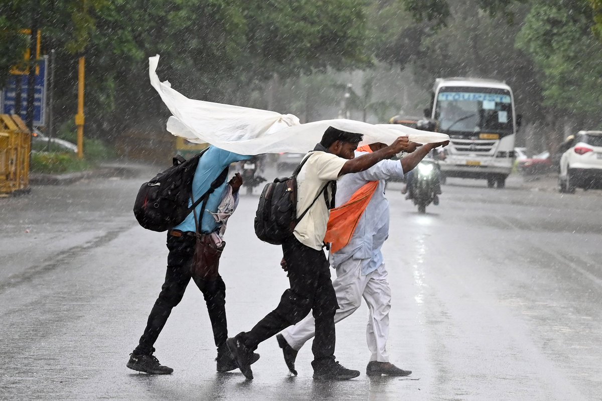 ParveenPhoto's tweet photo. People cover themselves during dust storm and rain in New Delhi on June 23, 2026.
Express Photo by Parveen Negi @NewIndianXpress @santwana99 @shibasahu2012 https://t.co/oPt2tQsZE4