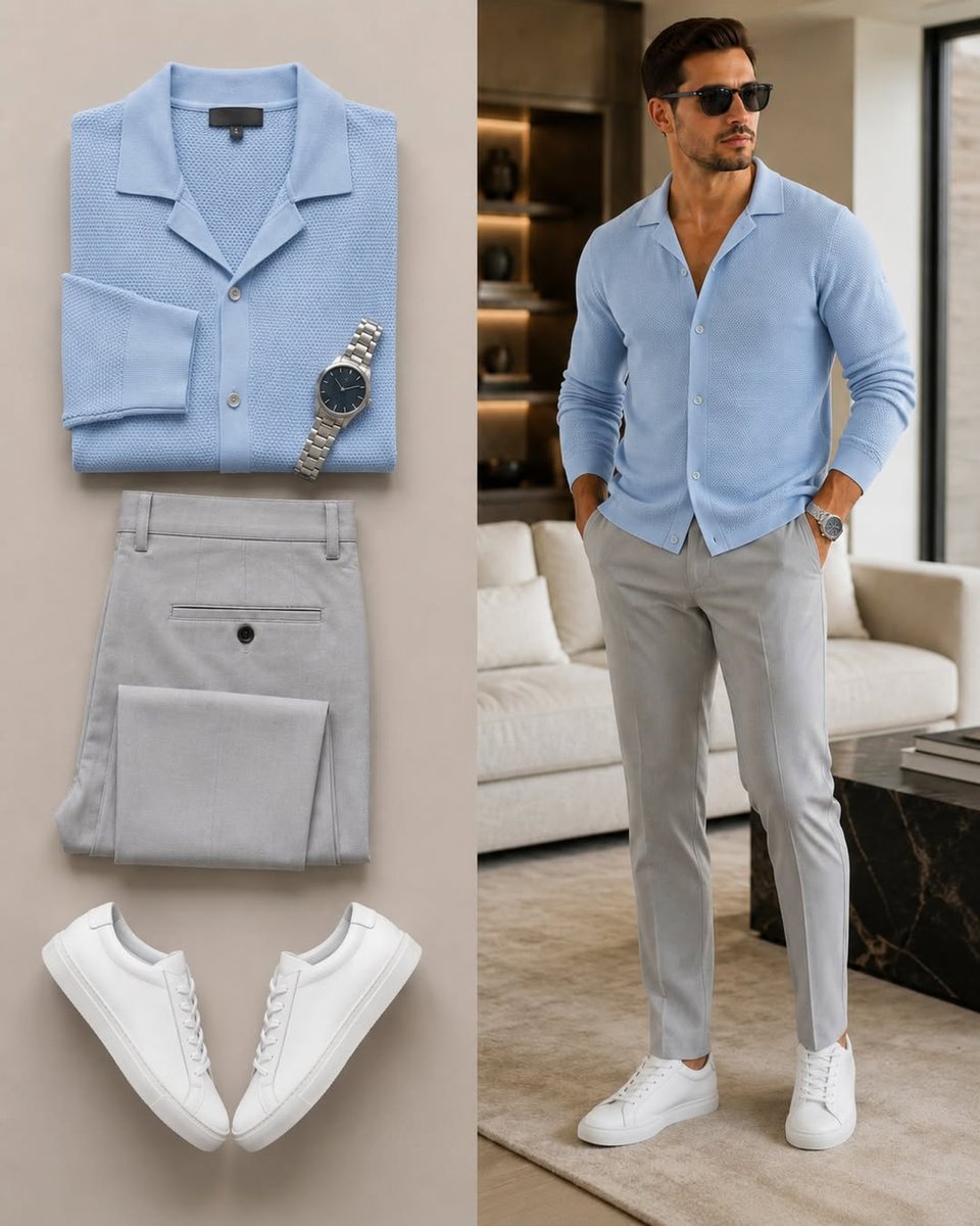 Menoutftfashion's tweet photo. Top 6 Colour Combinations for men 

1. https://t.co/9MBnhxN3Pr