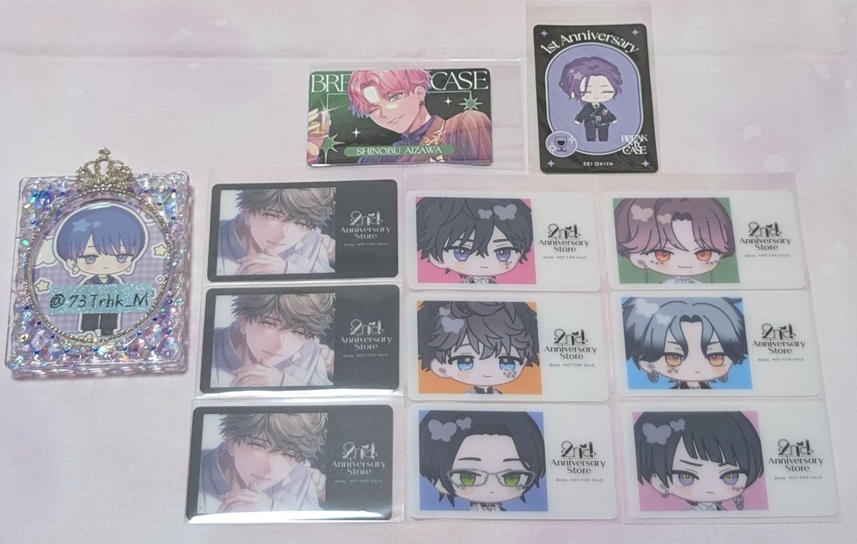 73Trhk_M's tweet photo. 【交換】ブレイクマイケース ブレマイ 2周年 特典

譲…②前→樋宮3
       ②後→綾戸 樋宮 節見 相沢 新名 麻波 (〇須王)
        ①前→相沢
        ①後→〇隠岐谷

求…②後＞特典類宇京

()内は後日受け取り予定。
〇以外は他募集含め2点~の交換最優先。(内容により1点~◎) https://t.co/DTWLcVlYQb