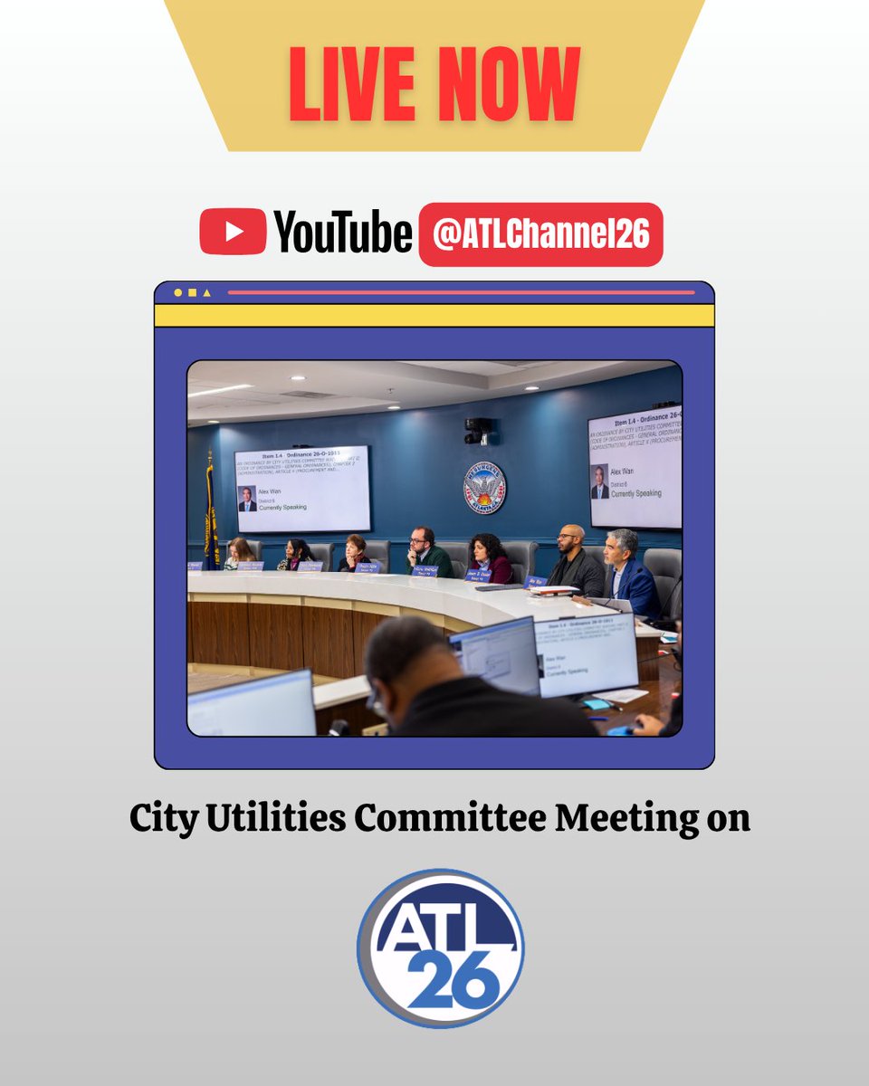 atlcouncil's tweet photo. Politics is local! 
Atlanta City Council City Utilities Committee starts now on ATL26 YouTube: https://t.co/4ILZQ0mlNh 

Here’s the meeting agenda: https://t.co/e9xXd6ijLf https://t.co/IoygpwTxel