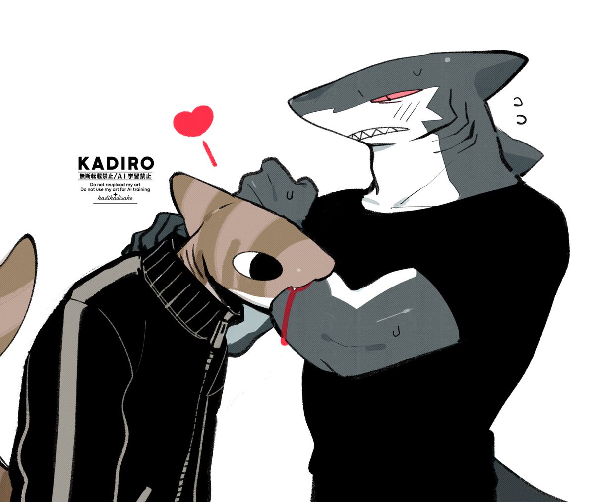 kadikadisake's tweet photo. 鮫の求愛🦈💕🦈 https://t.co/YJgGxlp0yg