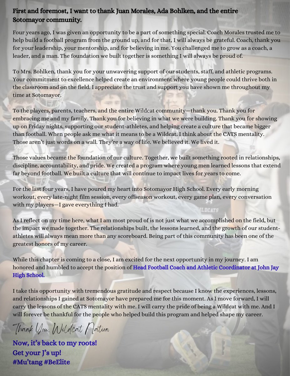 jacampbe47's tweet photo. Thank you Wildcat Nation! 
Now, it’s back to my roots! 
@JayMustangFB @NISDJay @NISD_Athletics @Sotocats_FB @NISDSotomayor #BeElite https://t.co/SKGxqLtVG8