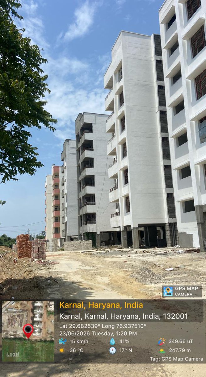 hphchry's tweet photo. 🏘️ पुलिस लाइन, करनाल में आवासीय भवनों का निर्माण कार्य प्रगति पर

हरियाणा पुलिस हाउसिंग कॉर्पोरेशन द्वारा पुलिस लाइन, करनालमें 96 टाइप-2 (Stilt + 6), 12 टाइप-3 (Cluster Type) तथा 12 टाइप-4 (Cluster Type) आवासीय भवनों का निर्माण कार्य प्रगति पर है।
💰 अनुबंध राशि: ₹2957.37 लाख
📅 कार्यारंभ तिथि: 18.11.2023
📅 निर्धारित पूर्णता तिथि: 12.09.2026
📊 भौतिक प्रगति: 75%

यह परियोजना पुलिस कर्मियों के लिए आधुनिक, सुरक्षित एवं गुणवत्तापूर्ण आवासीय सुविधाएं उपलब्ध कराने की दिशा में एक महत्वपूर्ण पहल है। निर्माण कार्य निर्धारित कार्यक्रम के अनुसार निरंतर प्रगति पर है।