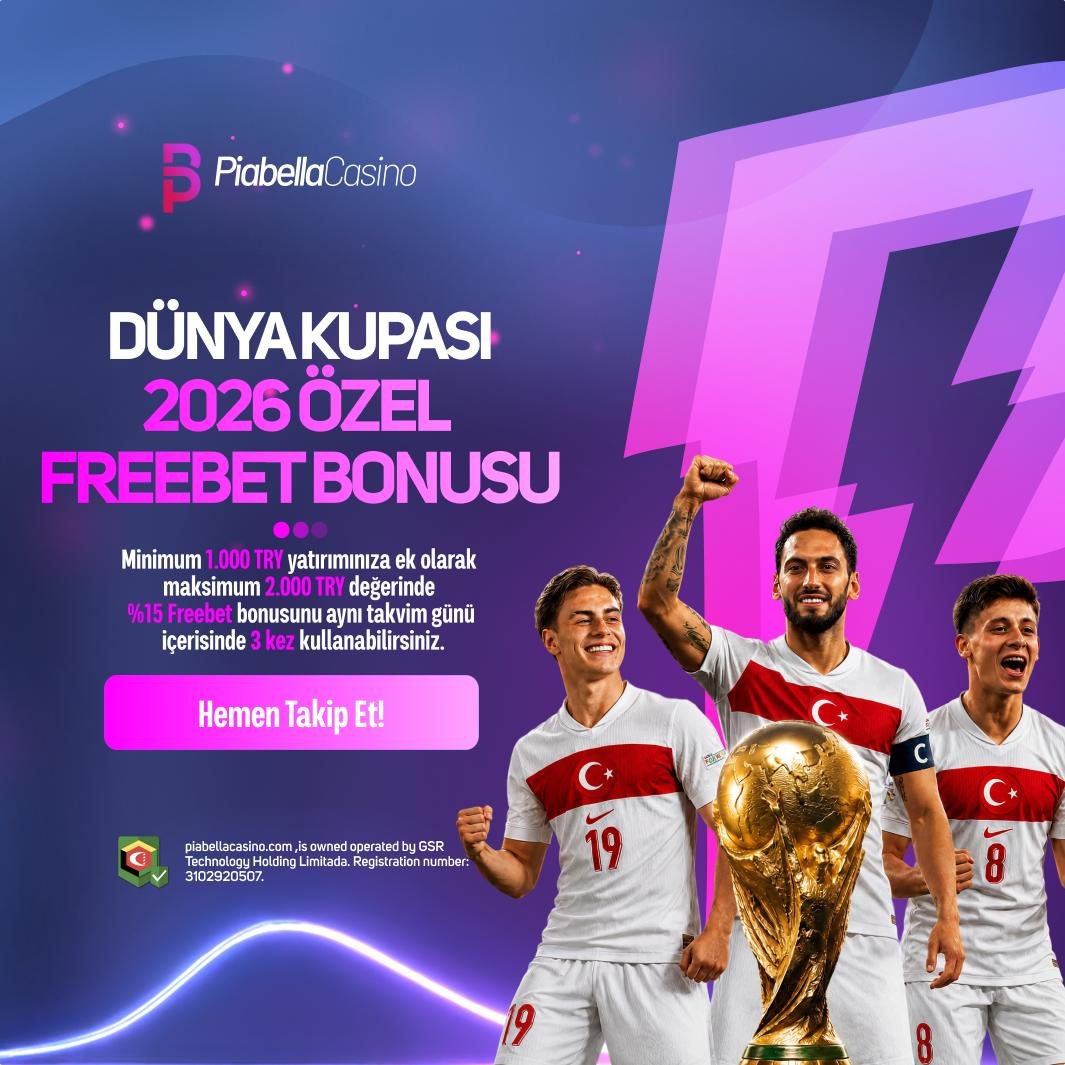 PiabellaTr_Cas's tweet photo. 🏆DÜNYA KUPASI 2026 ÖZEL FREEBET BONUSU !!🏆

🔥 Kazanç sınırı yok ! 

⭐️ Üstelik gün içinde tam 3 kez ek Freebet alabilirsiniz !! https://t.co/UJQbPR3feh