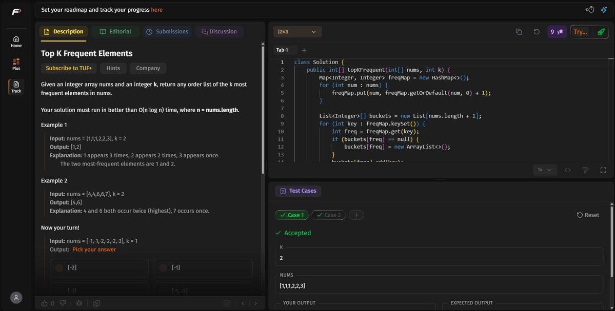 Adiyatakhell's tweet photo. Day 23 #SDESheetChallenge

Solved:
• Find Median from Data Stream
• Merge K Sorted Arrays
• Top K Frequent Elements
Key takeaway: Heaps are extremely effective for dynamic datasets, ranking problems, and processing top-k queries efficiently without full sorting.
#DSA #Java https://t.co/9qgu9HwyTU
