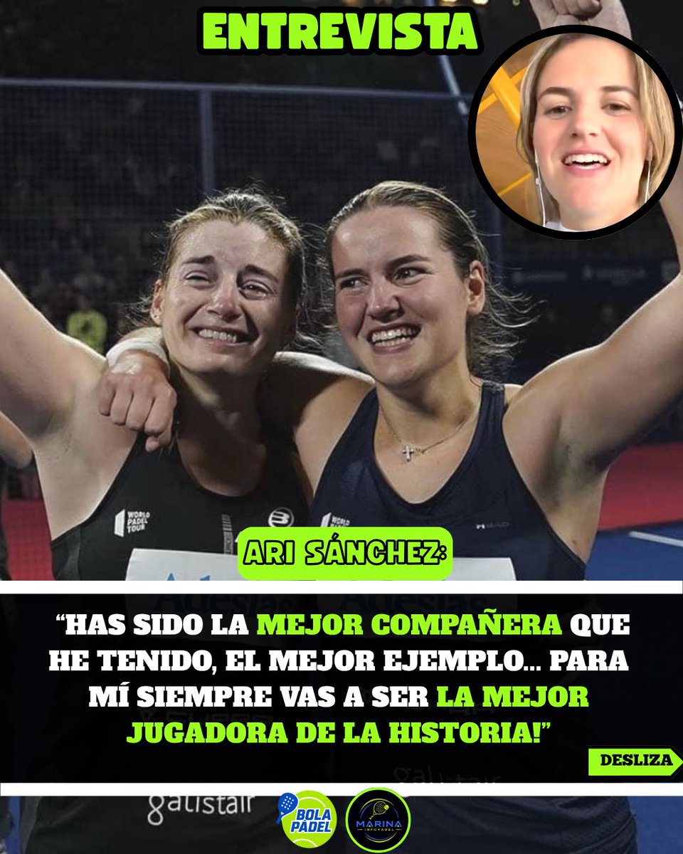 marinainfopadel's tweet photo. 🎙️ALEJANDRA SALAZAR EN BULLPODCAST🎾🤩👑

◾️La jugadora Madrileña @alejandrasalazar9 se pasó por los micrófonos del podcast de @bullpadelsport junto a Nacho Palencia 

◾️En la entrevista, Ale cuenta como se está sintiendo en este ultimo año de carrera, ya que a final de año dejará el 20x10 para centrarse en otros proyectos de vida 🥹🫶🏼

◾️En el episodio además hacen un repaso de su carrera, mencionando proyectos como el que tuvo con Gemma o el cariño especial y mutuo que comparte con Ari 

◾️Ale desea ir convocada este año con la Seleccion española y poder aspirar a ganar su octavo mundial 🇪🇸, una cifra de record 🤯🏆

📺Episodio muy recomendable 👏🏻

#padel #PremierPadel