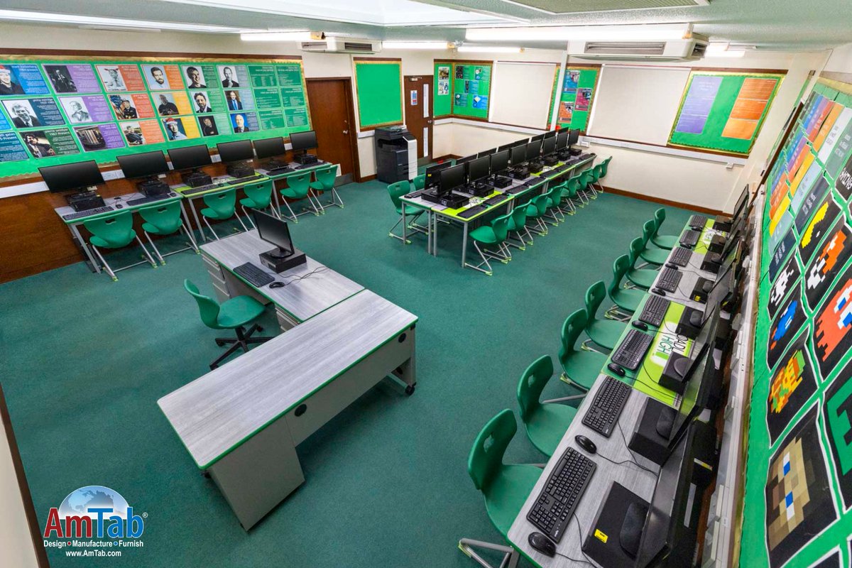 AmTab's tweet photo. Technology Spaces Built for Student Learning
  
This space brings together Computer Technology Desks and ErgoEngage® Chairs to create a functional learning environment that K–12 schools need.
  
Made in USA. Built for K–12. Designed for learning.
https://t.co/pTA4lzemNT https://t.co/SwkVG4jv1Y