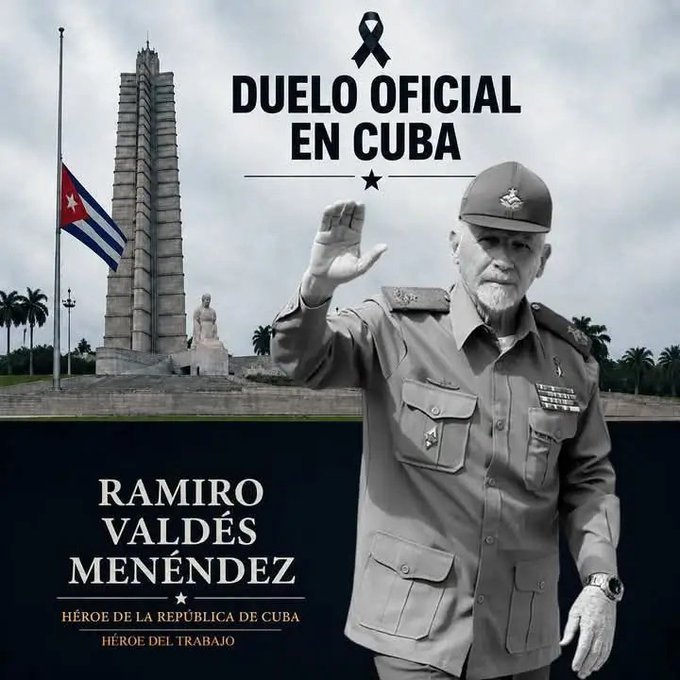 MEP_CUBA's tweet photo. Cuba le rinde hoy tributo postumo al Comandante de la Revolución Ramiro Valdés Menéndez, Héroe de la República, ejemplo de Patriota y Revolucionario. Su vida entera la dedicó a defender a la #Revolución y a este Pueblo que hoy le rinde honores. #PorSiempreRamiro https://t.co/gyOUOGCi83
