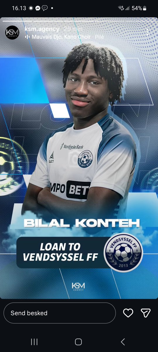 pete83's tweet photo. Bilal Konteh -> Vendsyssel #fcm #Midtjylland #sortepenge https://t.co/fSVsl28xFR