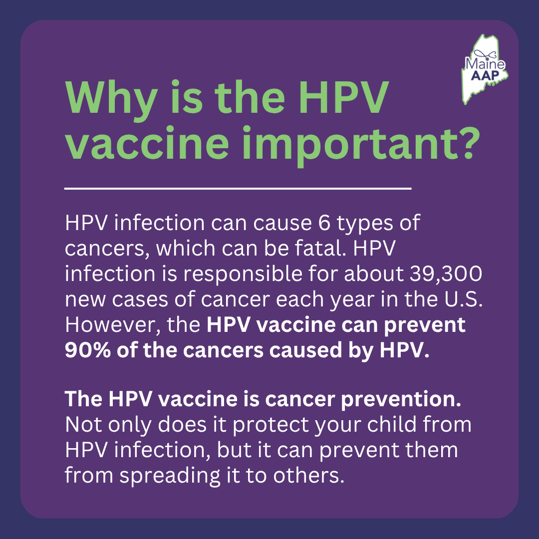 MaineAAP's tweet photo. As a parent, it can be hard to wrap your head around vaccinating your child against a virus most often spread through sexual activity. However, the HPV vax can protect your child from cancers caused by HPV throughout their lifetime. A few shots now, means cancer prevention later https://t.co/A8SDyoyQDq