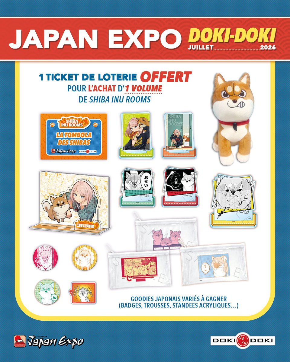 dokidoki_manga's tweet photo. #Japanexpo 🎁 LES GOODIES 🎁  

Éditions collector, stickers, loterie, ex-libris, porte-clés… Faites le plein de goodies Doki-Doki durant @japanexpo !

🎡 Chaque achat vous permet de participer à notre loterie pour gagner des cadeaux venus tout droit du Japon ! https://t.co/Hd7VwIR2GH