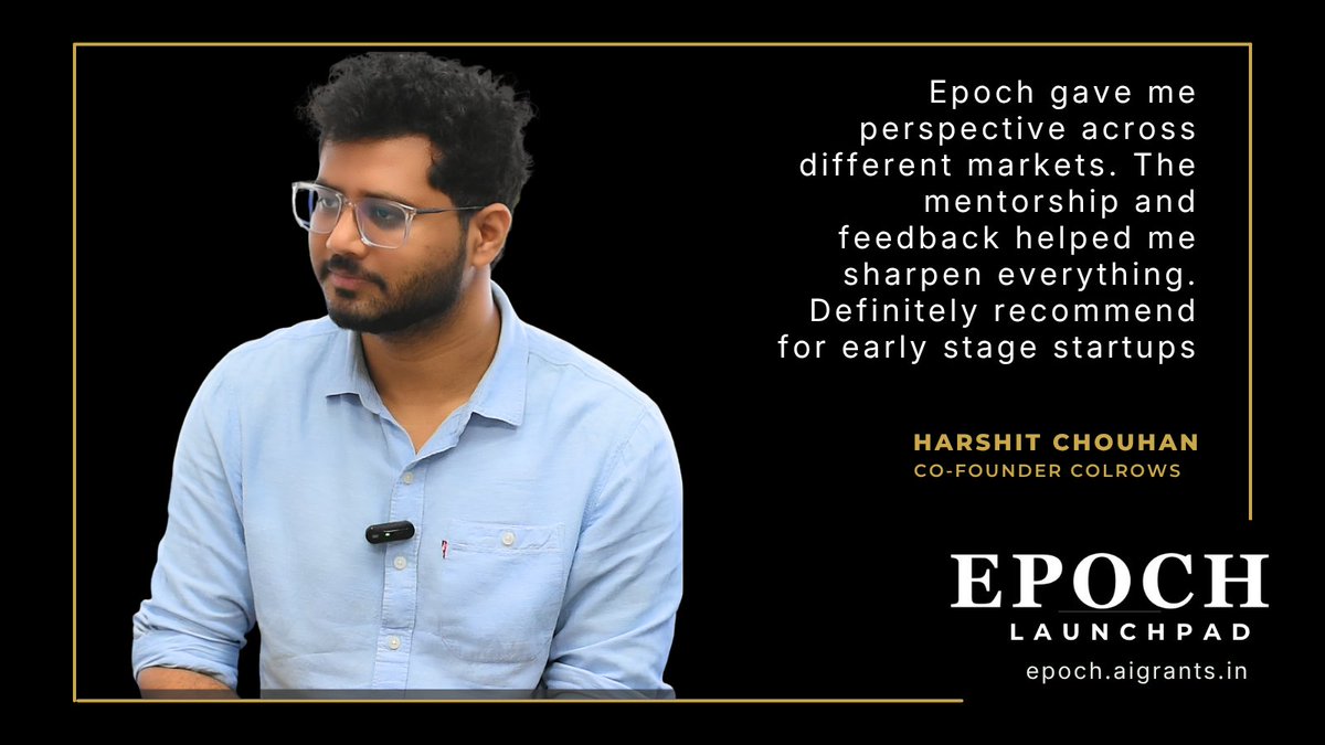 Ep0ch__'s tweet photo. "Epoch gave me perspective across different markets. The mentorship &amp; feedback helped me sharpen everything. Definitely recommend for early stage startups."

— Harshit Chouhan, Cohort 1

Applications for Cohort 2 → https://t.co/BVWTi4Omj2

#Epoch #EarlyStage #StartupIndia #pune https://t.co/y03YhZb85F