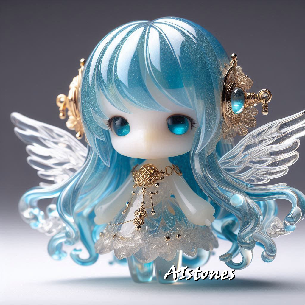 水色の髪の天使 ＊アクアマリン＊ホワイトジェード #AIart #相互フォロー