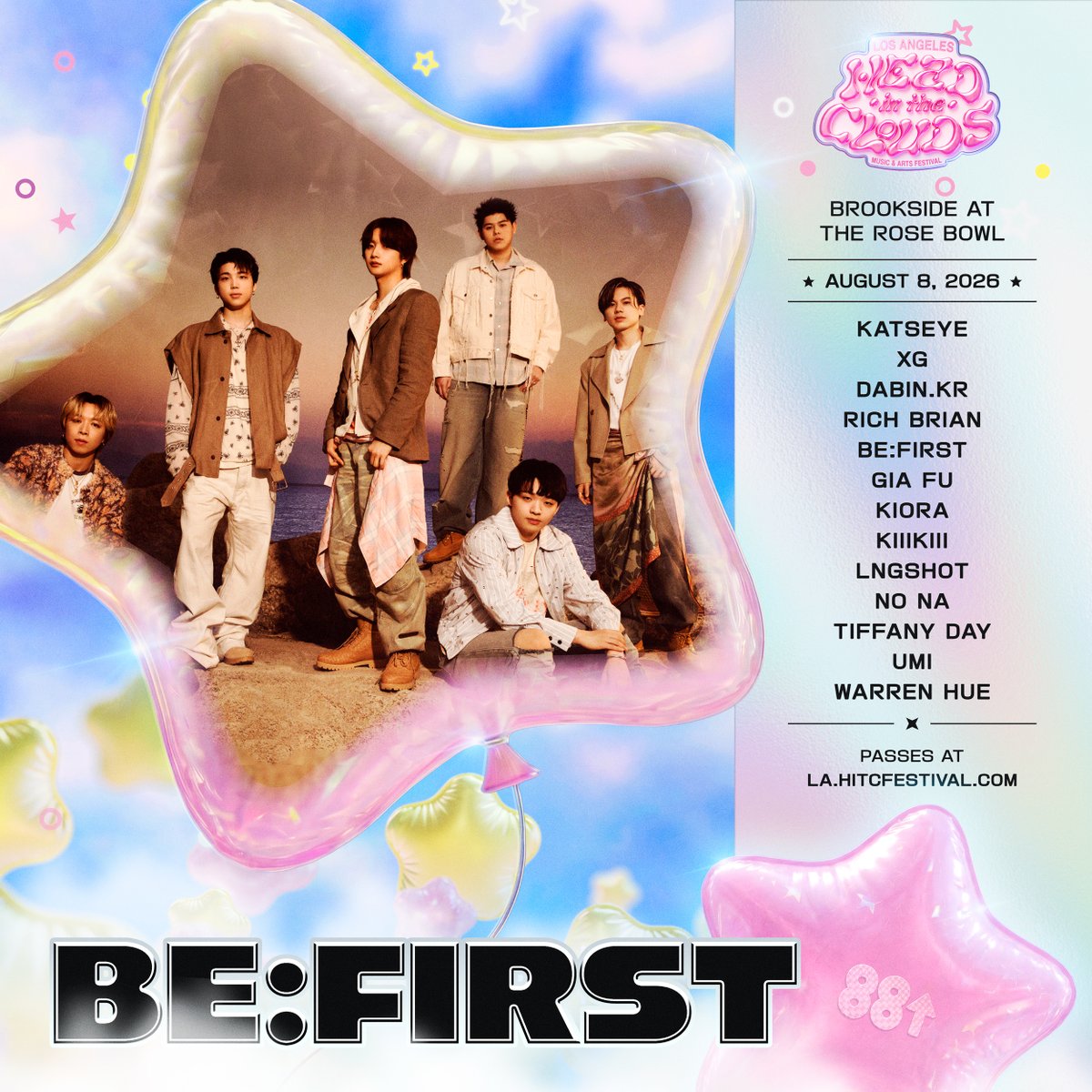 BEFIRSTofficial's tweet photo. 8/8(土)
”Head In The Clouds LA 2026”

BE:FIRST 出演決定

🔗https://t.co/AMX6uOc0Ga

#BEFIRST https://t.co/QeDPpOzXaQ
