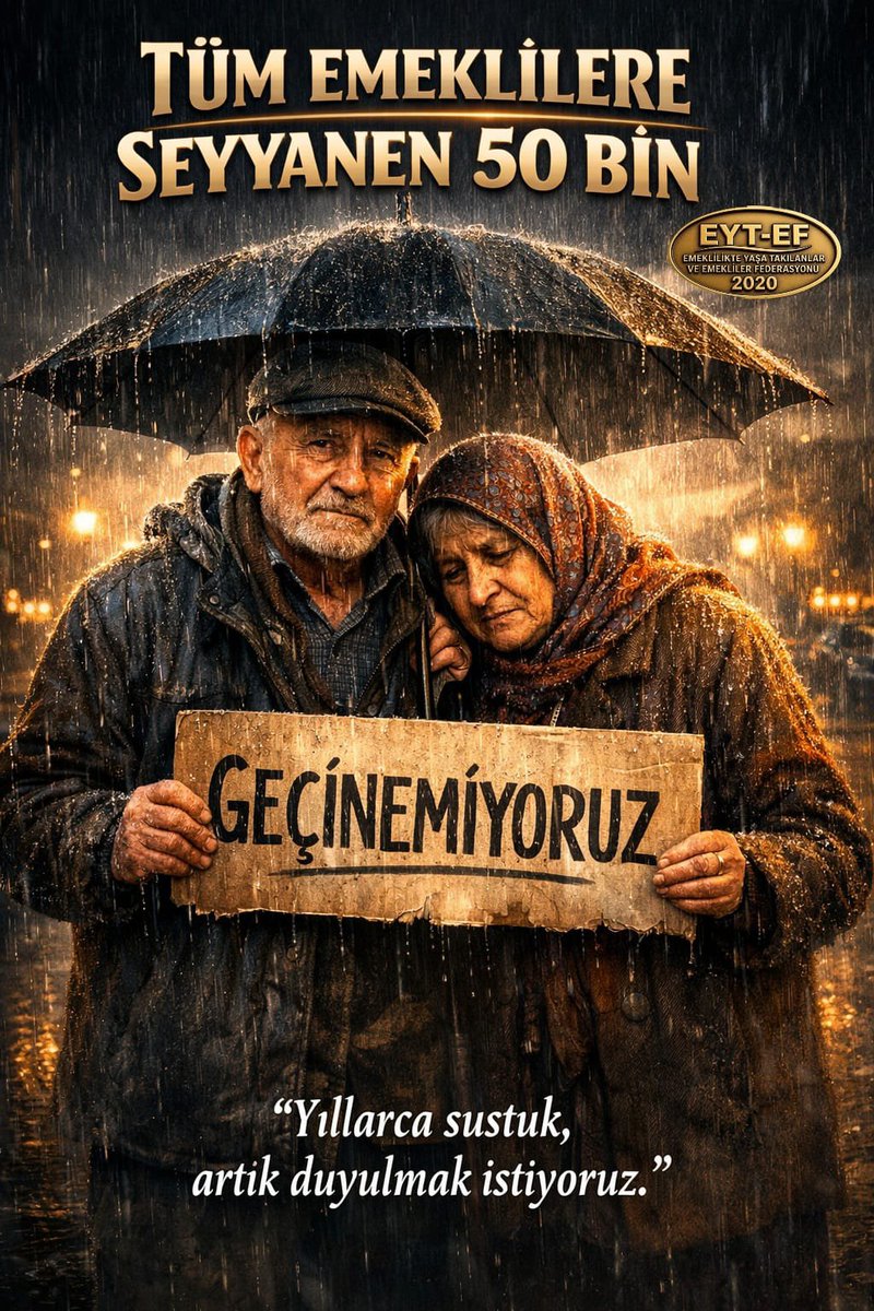 EmekliVeOfkeli3's tweet photo. @tvmeltem Emekli maaşı 20.000 TL
Açlık sınırının 35.174 TLyi
Ev kiralarının ortalama 35 tl olduğu ülkemizde 
Bizler
Ülkenin mihenk taşı Emektarları olarak
Hakkımız olan insanca yaşam için #OlmasıGereken #Emekli maaşının 50 bin olaması için
#SeyyanenZam istiyoruz
#TümEmeklilereSeyyanen50Bin https://t.co/1VUyrm4dy8