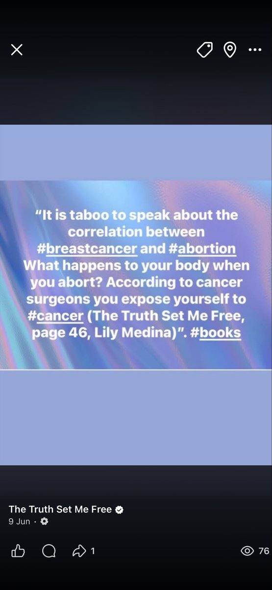 TheTruthSetMeFr's tweet photo. Is #abortion linked to #cancer ? #abortionisnothealthcare #abortionpills #cancerresearch #cancerawareness #cancersurgeons https://t.co/ZkRSM3IOME