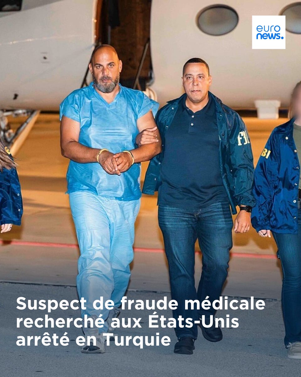 euronewsfr's tweet photo. Accusé d’avoir orchestré une fraude massive de 3,7 milliards de dollars au détriment du programme de santé américain, Ibrahim Khaldoon Hilmi a été arrêté en Turquie avant d’être remis aux autorités américaines.
➡️ https://t.co/CkJNRuIdkU https://t.co/XPQRdtsNqj