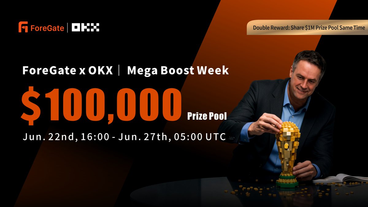 Fore_Gate's tweet photo. ForeGate x @OKX are joining forces to launch the World Cup Fest 🏆

🎁 $100K prize pool — ForeGate x OKX World Cup campaign live now👉 https://t.co/h5B8BF6bnw

🗓 Jun 23 – Jun 27
💰 $50,000 in ForeGate rewards 
💰 $50,000 in OKX rewards 
🎯 Double the rewards. Double the fever

But that's not all — ForeGate is also dropping:
🏅 1,000,000 World Cup Bonus Pool
📅 Daily trading rewards + trade-sharing incentives, active all week long

Join the ForeGate x OKX campaign now and unlock rewards from BOTH sides.

Don't just watch the matches — predict them!
#ForeGate #OKX #ForeGateWorldCup