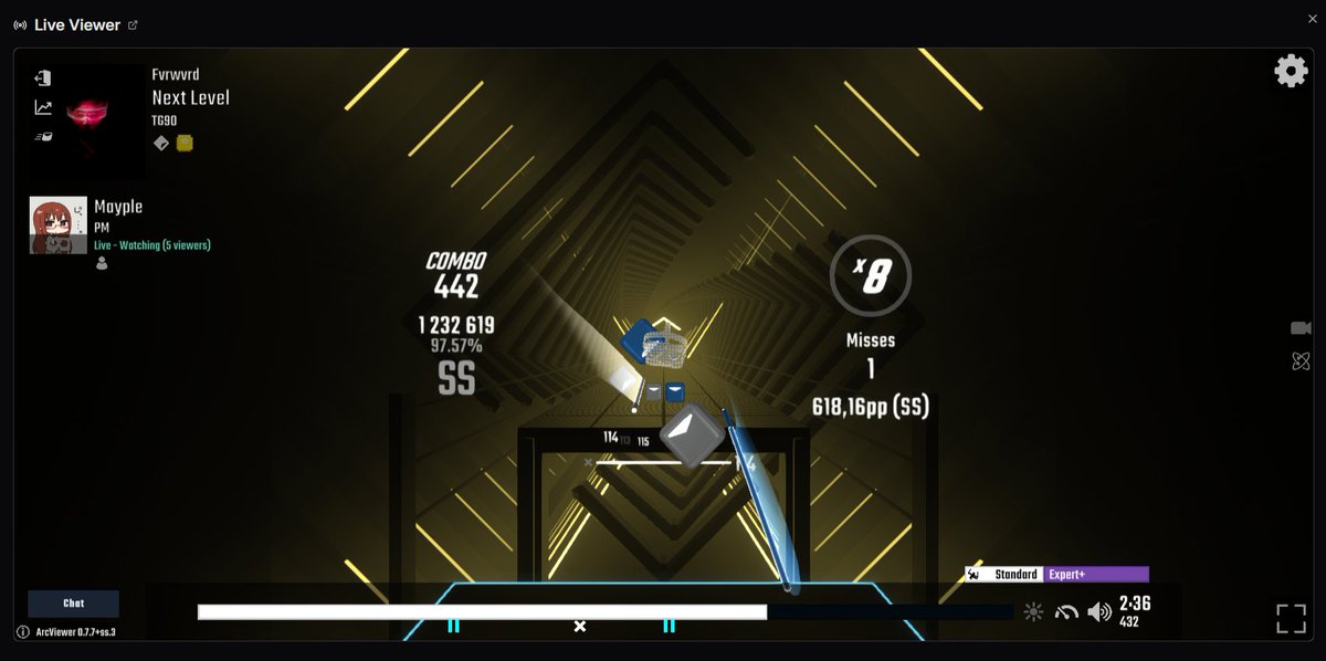 suzudesuu's tweet photo. It is now possible to watch how somebody plays Beat Saber live on ScoreSaber!!!
You can filter rankings page by "live" to see who is in the game right now, and click on their status to launch the live viewer! You can also chat with the player https://t.co/pq0Enutwg9