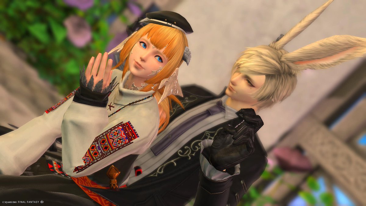 Eye_FF14's tweet photo. 今日は #CSN_FF14 様でおにくんと！
最初エモートはあるけど会話なくて焦ってたら機材トラブルだった……無事に繋がってよかったよ～！
今日も今日とてのんびりとお話させてもらってね！相変わらずカッコ可愛い彼を応援しておりますとも！
またお話しようね！お席取るの頑張る！ https://t.co/lswYTfSjhP