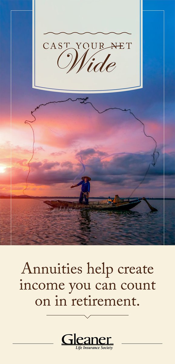 GleanerLife's tweet photo. When planning for retirement, it helps to cast your net wide. The earlier you start planning, the more opportunities you may have ahead. Learn how an annuity could help support your long-term goals. https://t.co/QRzQbnF15M #FutureFocused https://t.co/gAwQCDnKGq