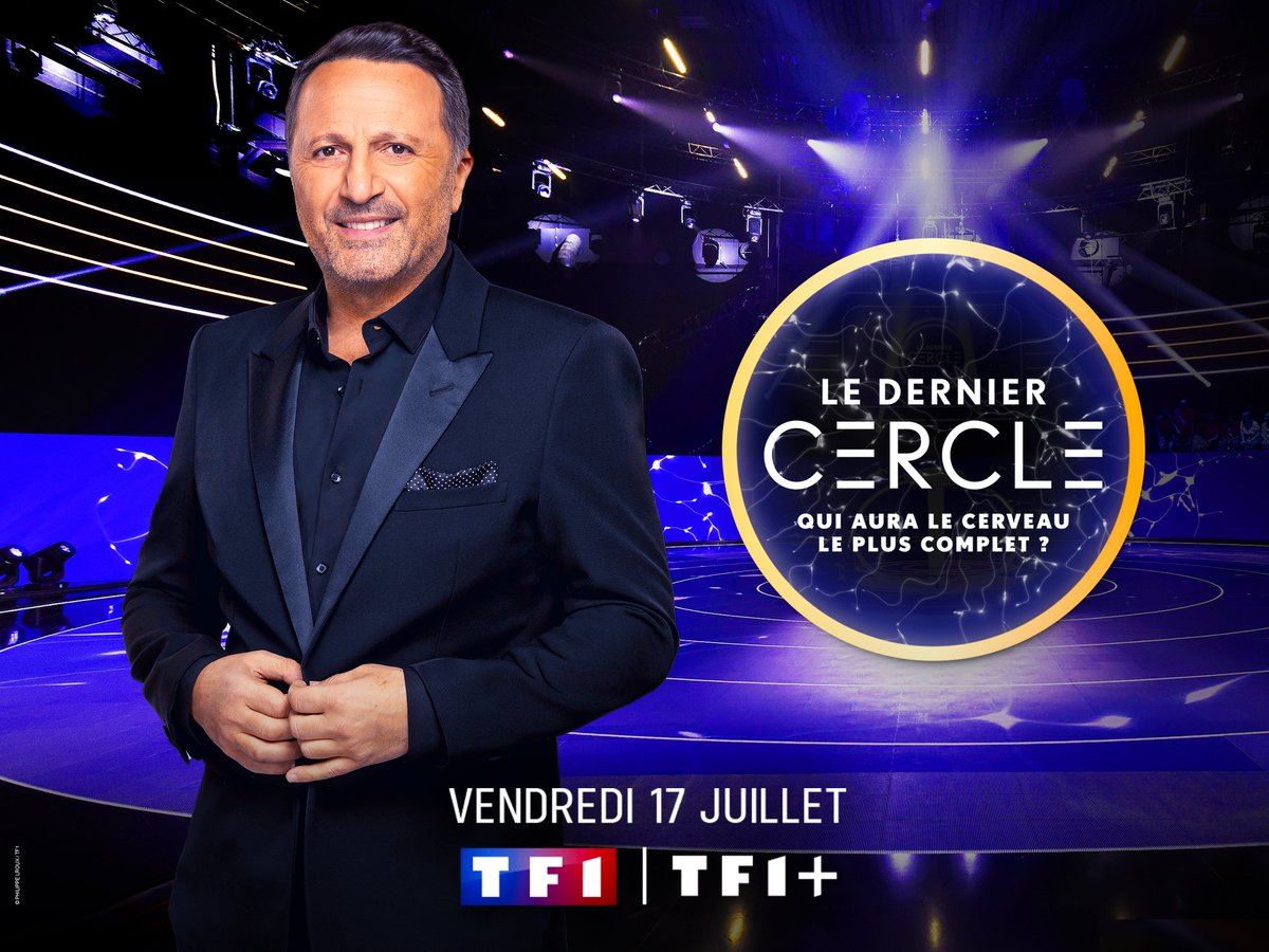 TF1Pro's tweet photo. #Annonce @TF1

« LE DERNIER CERCLE » revient avec une nouvelle formule : 40 candidats venus de toute la France seront en compétition avec 10 personnalités !

Parmi elles : Camille Lacourt, Titoff, Chris Marques, Camille Cerf, Philippe Candeloro, Nelson Monfort, Fabien Olicard, Diane Leyre, Florian Gazan et Christophe Licata ont accepté de relever le défi !

Alors, qui aura le cerveau le plus complet ? 🧠

⏰ RDV le vendredi 17 juillet à 21h10 avec @Arthur_Officiel sur @TF1 @tf1plus