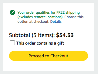 4pix4pics's tweet photo. @AmazonHelp With free delivery, I ought to be able to pay for these three eligible items with a gift card balance of $61.39, but @amazonca will not allow me to proceed &amp; select free shipping without a balance of at least $75.75 which is $14.36 more than advertised prize. CC @ONconsumer. https://t.co/RhOC2E5Lhw
