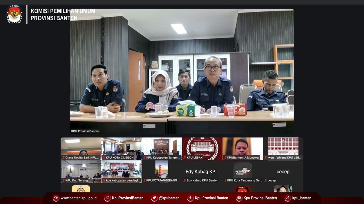 kpubanten's tweet photo. KPU Provinsi Banten melaksanakan Rapat Koordinasi Pemutakhiran Data Pemilih Berkelanjutan (PDPB) Triwulan II Tahun 2026 secara daring melalui Zoom Meeting pada Selasa, 23 Juni 2026. https://t.co/5z4mOvdx1A