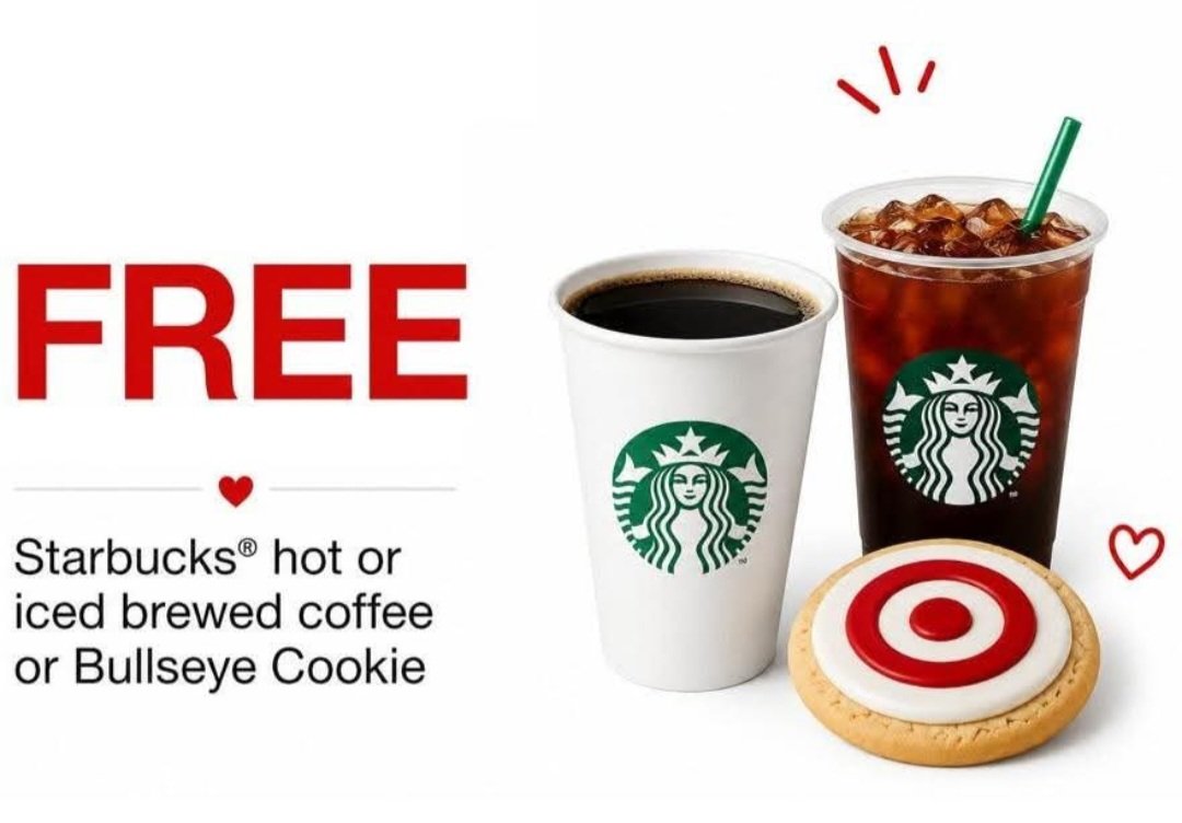 Megansfreestuff's tweet photo. FREE Starbucks Hot Or Iced Brew Coffee Or Bullseye Cookie @ Target! (target circle membership required) https://t.co/ZK10IdXAQt https://t.co/ODObDxRdsl
