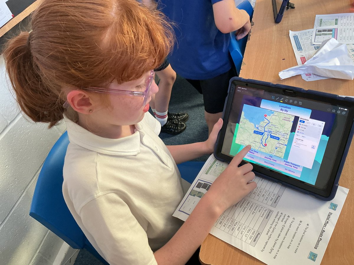 Parkfield's tweet photo. #Y5 have been exploring how to use the Maps app to plan routes to multiple destinations in #Computing today. https://t.co/iLyedjImCD