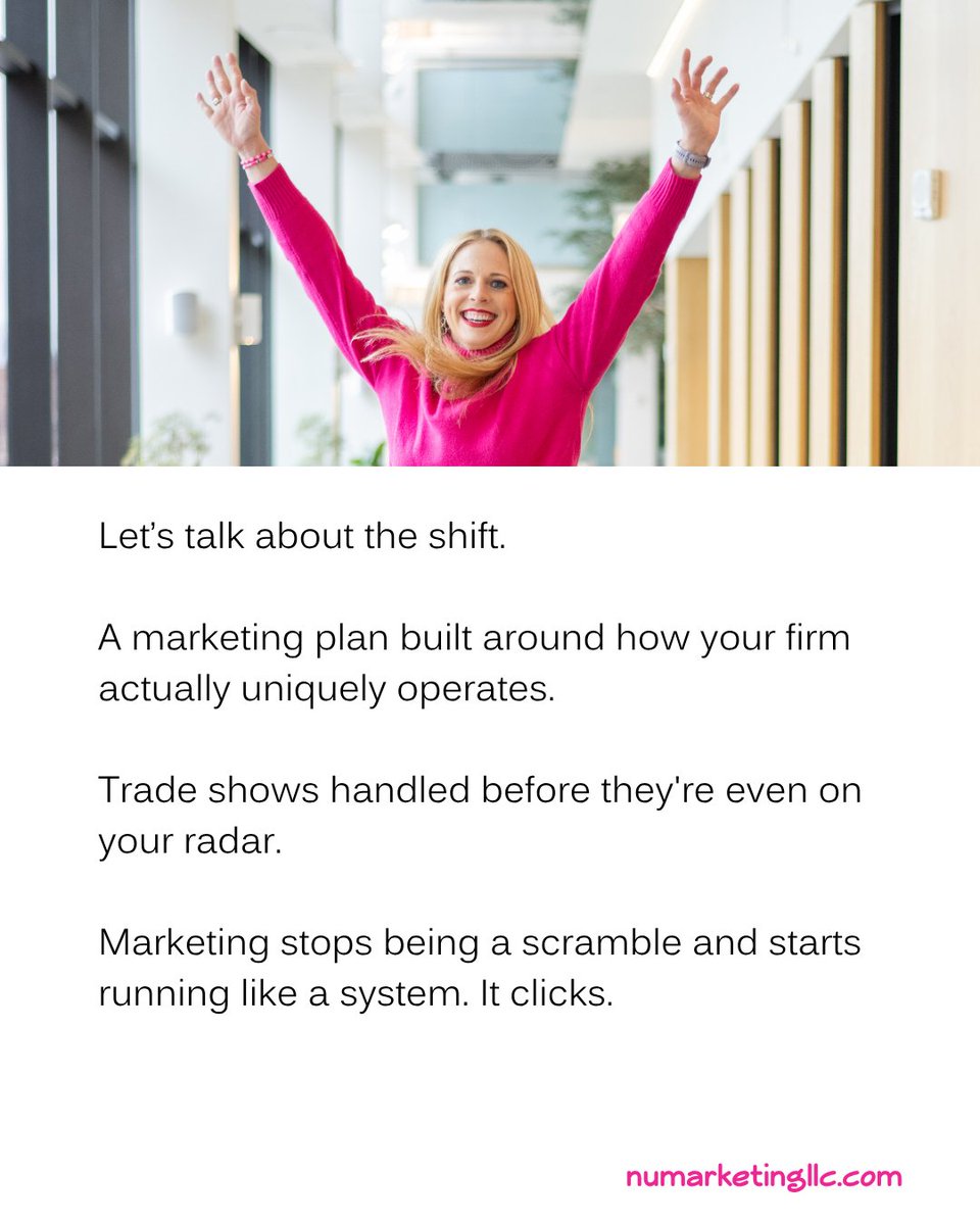 numarketingllc's tweet photo. This is what "my marketing is finally handled" feels like.

For a lot of AEC firms, marketing is the thing that never quite gets done. It’s squeezed in between bids, deadlines, and site visits. We're here to take it off your plate for good.

Let's talk. → https://t.co/eyKwaawKOs https://t.co/smW1n9jOfs