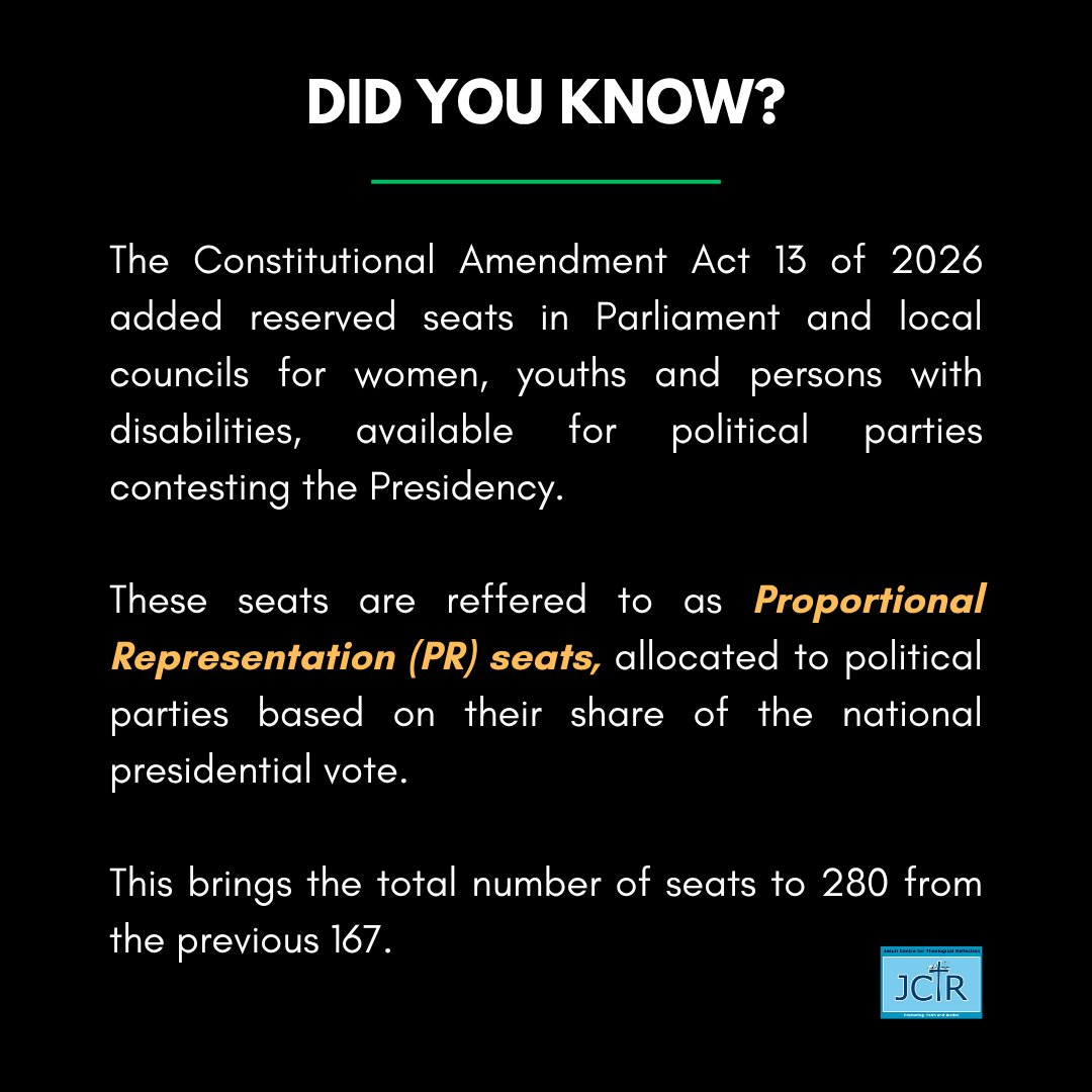 JctrOrg's tweet photo. 🗳️ Zambia’s Parley now has 280 seats under new Constitutional Amendment Act No. 13 of 2026.

PR seats have been introduced to improve representation for women, youths + persons with disabilities, allocated based on national presidential vote share.

#ZambiaVotes2026 #KnowYourVote https://t.co/YjBLM1aiTX