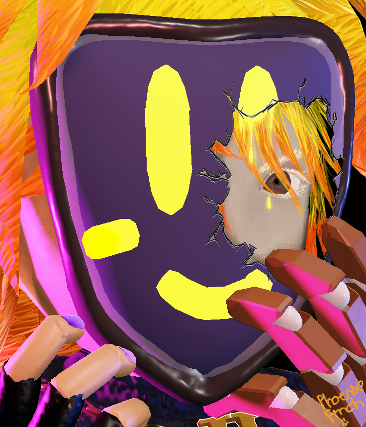 PhoenixFinch_'s tweet photo. I lowkey poorly explained this

her face is disfigured of sorts, I just haven't seen anyone guess her exact injury she has on her face

also this piece is a actual look at her face, even if it isn't exact :p https://t.co/OBThzoIa9w