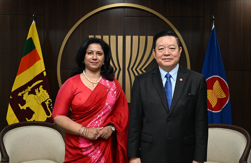 SLinIndonesia's tweet photo. Ambassador of Sri Lanka to Indonesia Sashikala Premawardhane presented her Letters of Credence to the Secretary-General of the Association of Southeast Asian Nations (ASEAN), Dr. Kao Kim Hourn, at the ASEAN Secretariat on 23 June 2026.

For more details: https://t.co/pxZ0aCCyBV https://t.co/ctb3LzNVXm